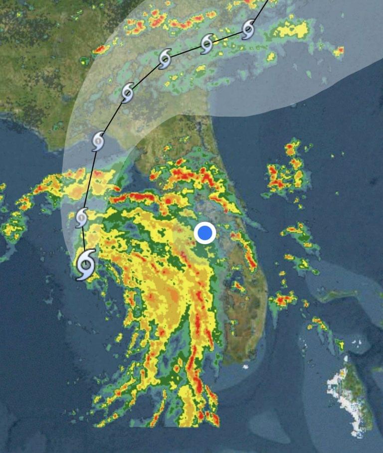 Lake Wales Current Radar Shows Tropical Storm Debby Headed For Hurricane Status