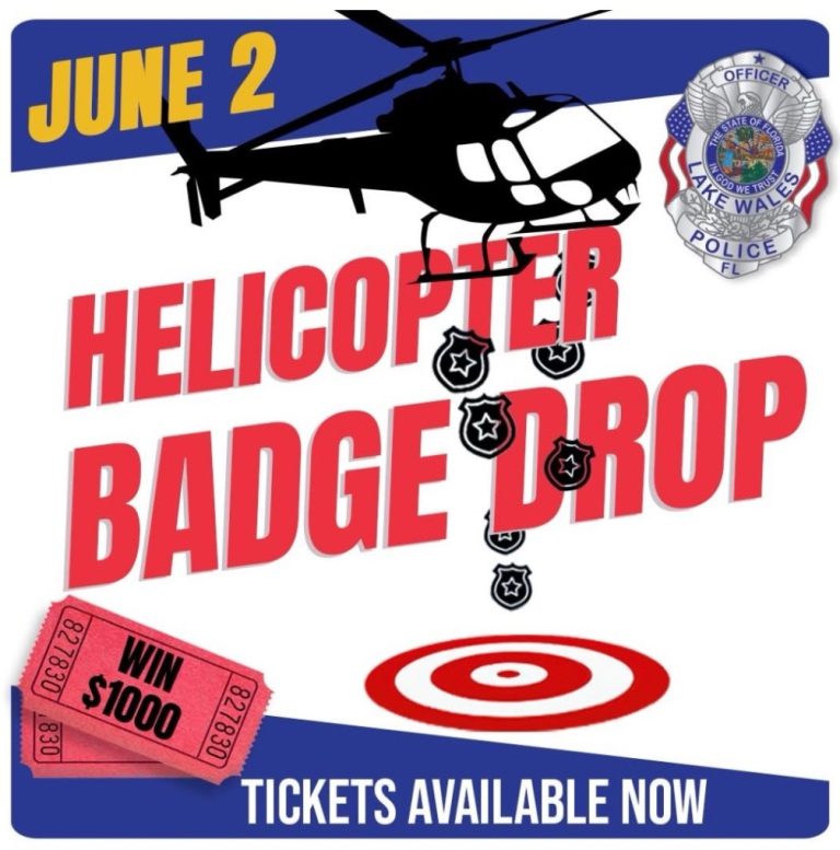 Tickets on Sale Now for LWPD Helicopter Badge Drop