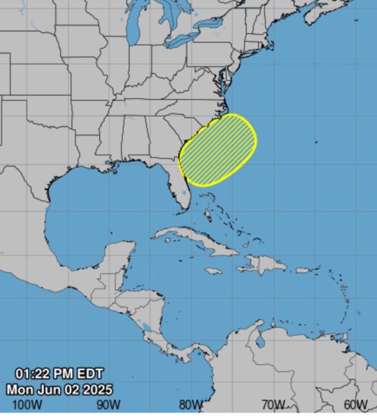 National Hurricane Center Begins Tracking Potential Weather System Near Florida on the Second Day of Storm Season