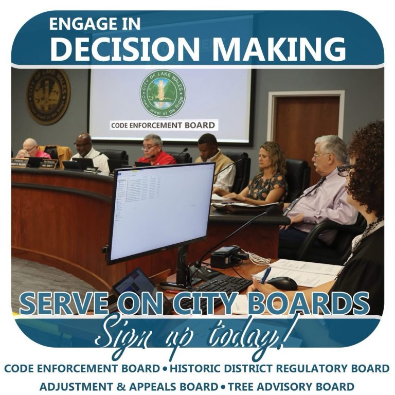 Vacancies on City of Lake Wales Boards Open to Residents