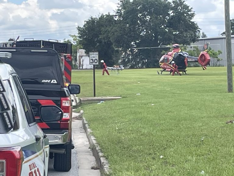 Dirt Bike Involved  in Neighborhood Crash, Sends Driver by Helicopter to the Hospital