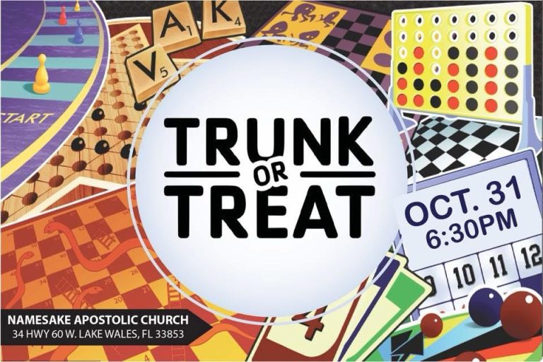 Namesake Apostolic Church in Lake Wales Hosting Classic Game Theme Trunk-Or-Treat