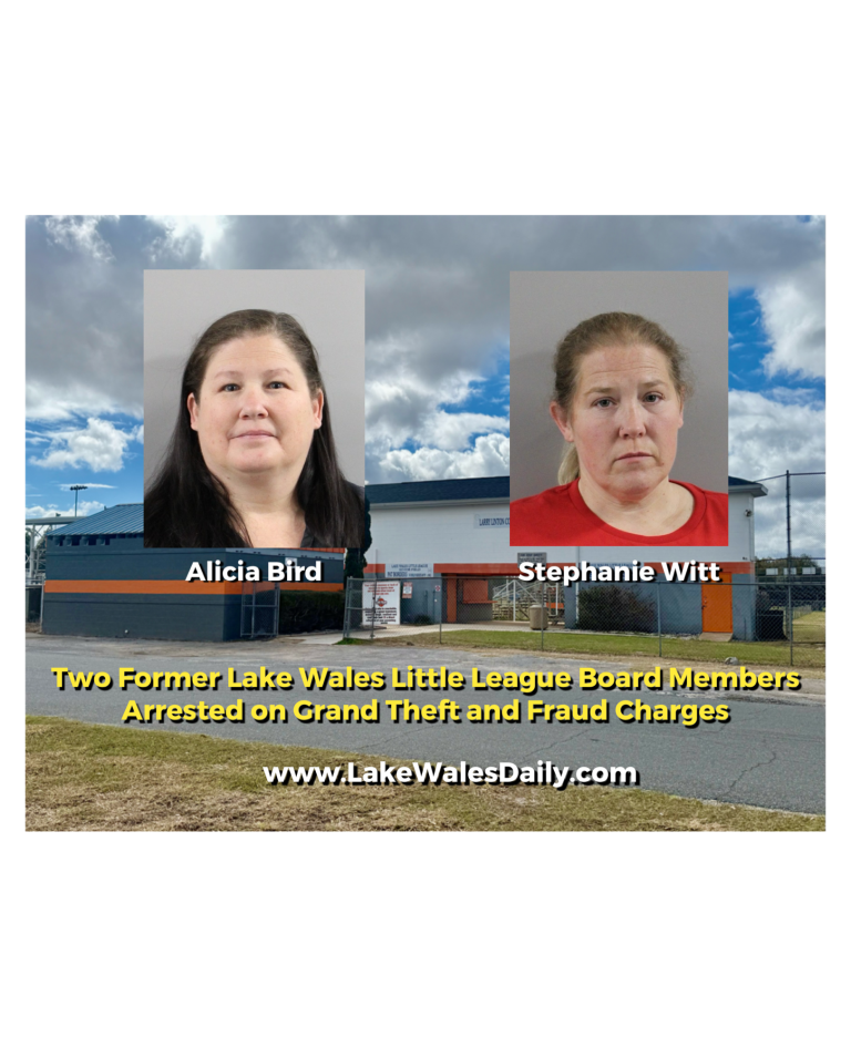 Two Former Lake Wales Little League Board Members Arrested on Grand Theft and Fraud Charges